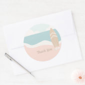 Surfboard Beach Hartelijk dank Ronde Sticker (Envelop)