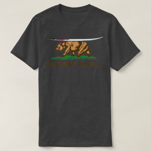 Surfboard Beer vlaggenstaat Californië T-shirt (Design voorkant)