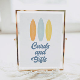 Surfboard Birthday Party Kaarten and Gifts Sign Poster