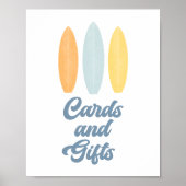Surfboard Birthday Party Kaarten and Gifts Sign Poster (Voorkant)