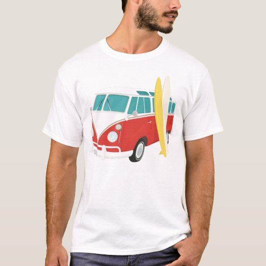 Surfboard en Combi Van Mannen T-shirt (Voorkant)