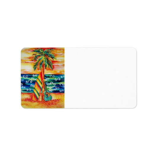 Surfboard en Guitar Address Label (Voorkant)
