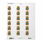 Surfboard en Guitar Address Label (Full Sheet)