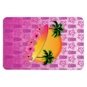 Surfboard en Hibiscus Flowers Magneet (Horizontaal)