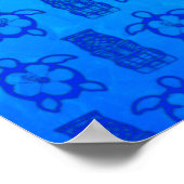 Surfboard en Hibiscus Flowers Poster (Hoek)