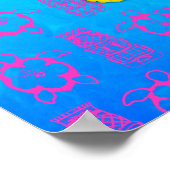 Surfboard en Hibiscus Flowers Poster (Hoek)
