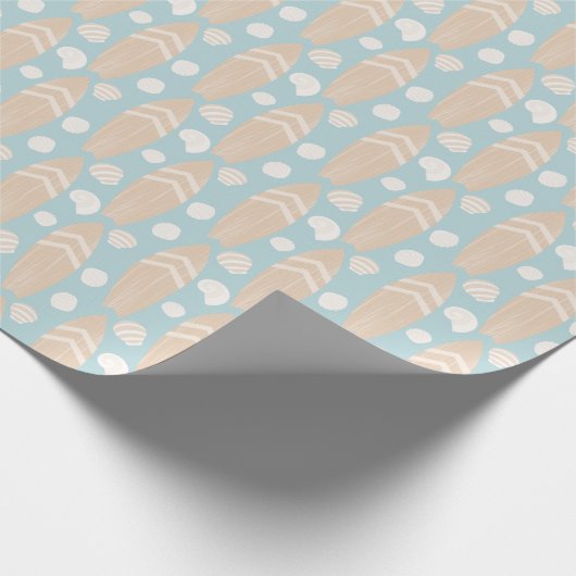 Surfboard en Shell Pattern Wrapping Paper Cadeaupapier (Hoek)