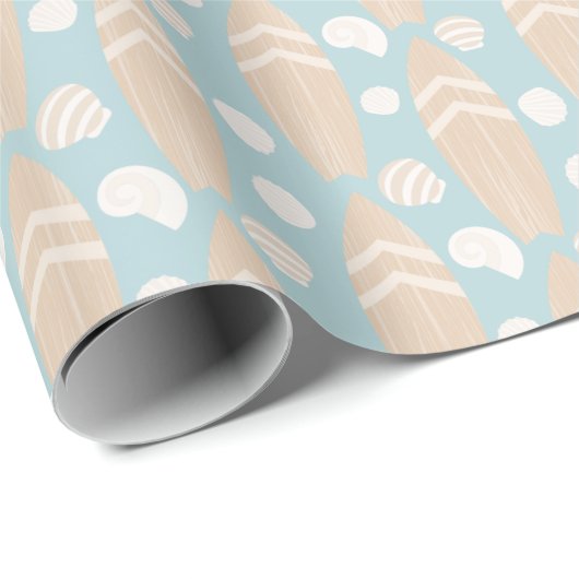 Surfboard en Shell Pattern Wrapping Paper Cadeaupapier (Rol Hoek)