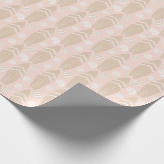 Surfboard en Shell Pattern Wrapping Paper Cadeaupapier (Hoek)