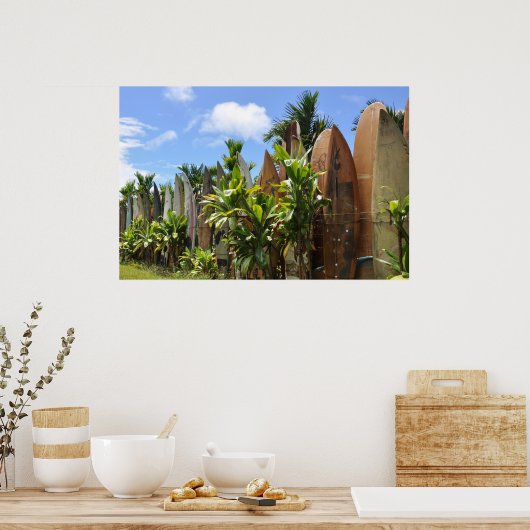 Surfboard Fence Maui, HI Poster (Keuken)