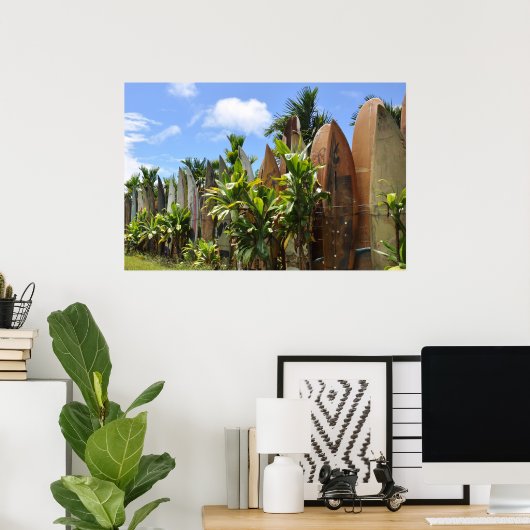 Surfboard Fence Maui, HI Poster (Thuiskantoor)