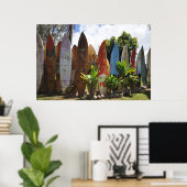 Surfboard Fence Maui, HI Poster (Thuiskantoor)