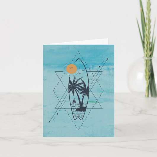 Surfboard greeting card kaart (Voorkant)