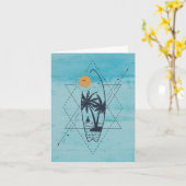 Surfboard greeting card kaart (Gele Bloem)