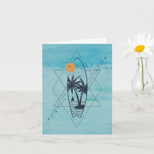 Surfboard greeting card kaart (Kleine Plant)