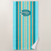 Surfboard Hawaiian Striped - Aqua Strandlaken (Voorkant)