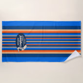Surfboard Hawaiian Striped - Royal Blue Strandlaken (Voorkant)