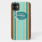 Surfboard Hawaiian Stripes Aqua Case-Mate iPhone Case (Achterkant)