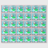 Surfboard kerstcadeau inpakpapier (Vlak)