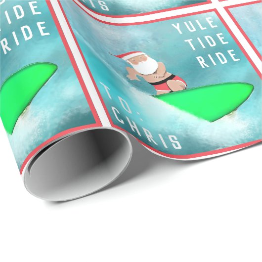 Surfboard kerstcadeau inpakpapier (Rol Hoek)