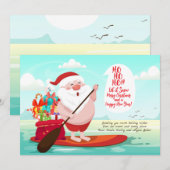 Surfboard Kerstman Kerstkaart (Voorkant / Achterkant)