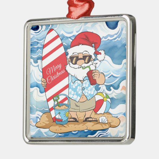 Surfboard Kerstmis Ornament (Links)