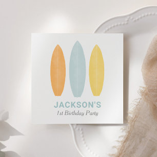 Surfboard Kids Birthday Party Servet