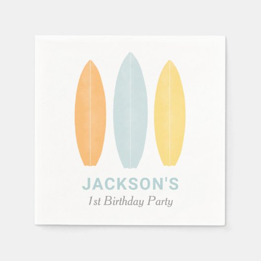 Surfboard Kids Birthday Party Servet (Voorkant)