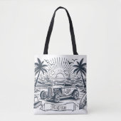 Surfboard klassieke auto kleuren tote bag (Voorkant)