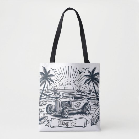 Surfboard klassieke auto kleuren tote bag (Voorkant)