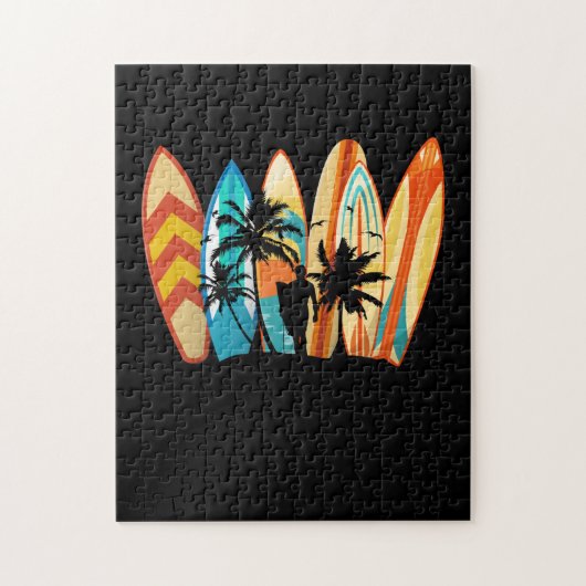 Surfboard  Klassieke Retro Legpuzzel (Verticaal)