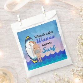 Surfboard Ocean Waves Blauw Motivatie Quote Bedankzakje