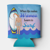 Surfboard Ocean Waves Blauw Motivatie Quote Blikjeskoeler (Achterkant)