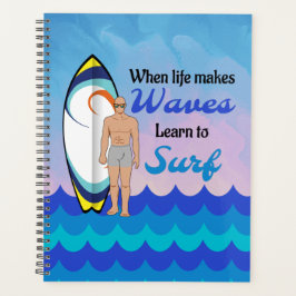 Surfboard Ocean Waves Blauw Motivatie Quote Planner