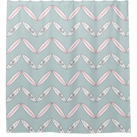 Surfboard Pattern Shower Curtain Douchegordijn (Voorkant)