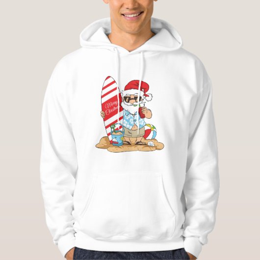 Surfboard Santa Hoodie (Voorkant)