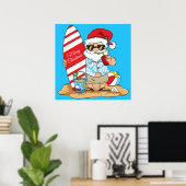 Surfboard Santa Poster (Thuiskantoor)