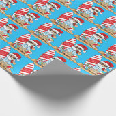 Surfboard Santa Wrapping Papier (Hoek)