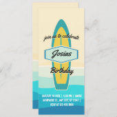 Surfboard strand verjaardag uitnodiging (Voorkant / Achterkant)