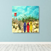 surfboard surf kunst strand olieverfschilderij canvas afdruk (Insitu (Houten vloer))