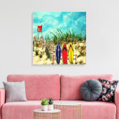 surfboard surf kunst strand olieverfschilderij canvas afdruk (Insitu (Woonkamer))