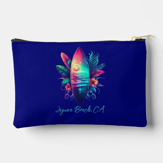 Surfboard Tropical Beach Rits Pouch Etui (Achterkant)