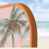 Surfboard Tropical Island Floral Teal Initials Pickleball Paddle