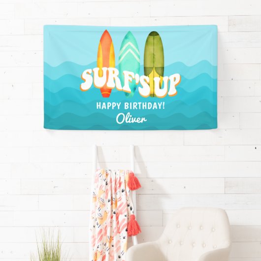 Surfboard Verjaardag Spandoek (Insitu)