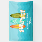 Surfboard Verjaardag Spandoek (Verticaal)