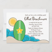 Surfboard verjaardagsfeestje voor kinderen (elke l kaart (Voorkant)