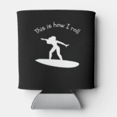 Surfboarden is hoe ik een grappige hobby heb blikjeskoeler (Achterkant)