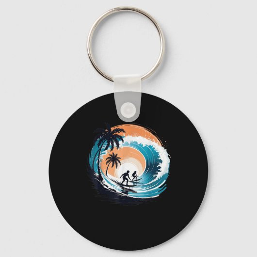 Surfboarder Hawaii Wave Surfplank Liefhebber Be Sleutelhanger (Voorkant)