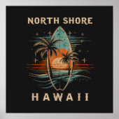 Surfboarder North Shore Hawaï Poster (Voorkant)