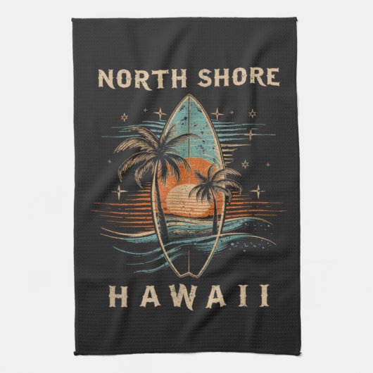 Surfboarder North Shore Hawaï  Theedoek (Verticaal)